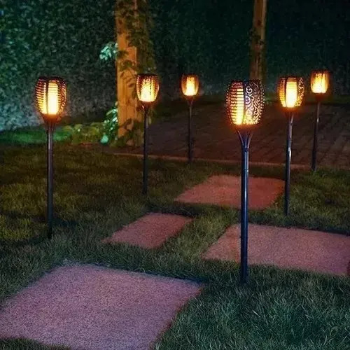 Antorcha Solar Led Llama Fuego Para Jardin Pack X 2 Unidades - Imagen 4