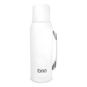 Termo 1 Litro Acero Inox Brio Con Tapón Cebador Color Blanco