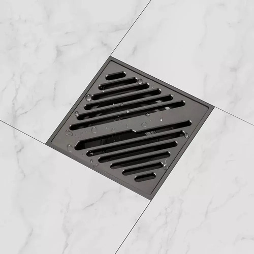 Rejilla 10x10 Con Marco Negro Mate Para Desagüe De Baño Bce. - Imagen 3