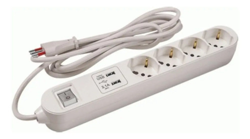 Alargue 3m Conatel Blanco 4xschuko 2xusb 2500w 10a Zapatilla
