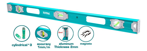 Nivel De Aluminio Burbuja De 80cm Marca Total Tmt28026 - Imagen 2