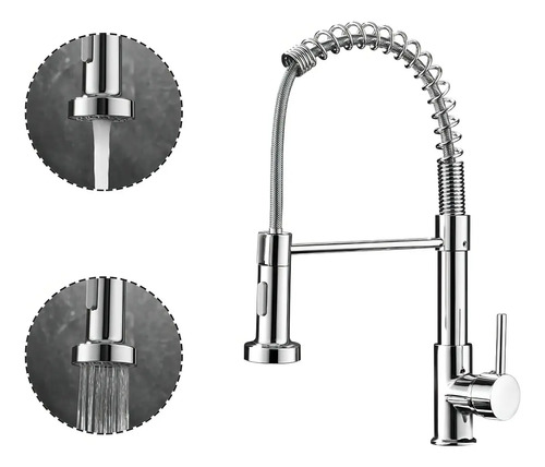 Grifo Canilla Monocomando 360o Cocina Baño Acero Inoxidable - Imagen 2