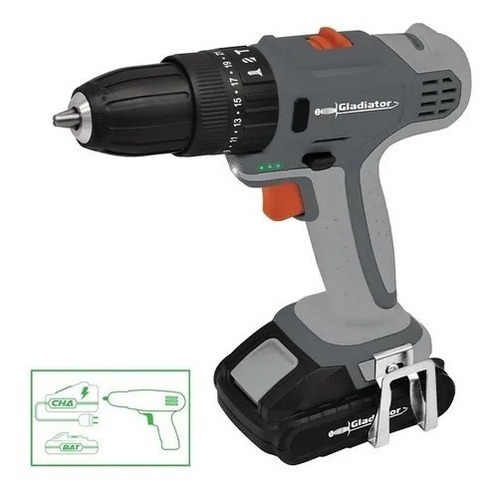 Taladro Eléctrico Percutor Gladiator Tp 613/18 Bateria 18v - Imagen 5