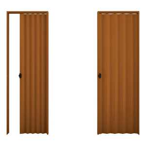 Puerta Plegable De Pvc Plasbil Color Marron 90x210cm
