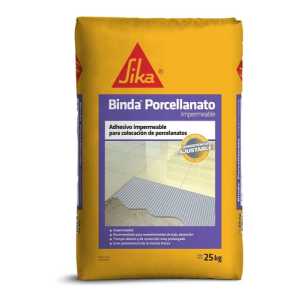 25kg Binda Porcelanato Impermeable Cemento Adhesivo Sika