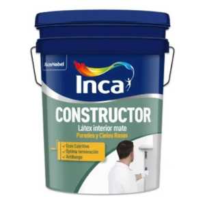 Pintura Interior Latex Antihongos Inca Constructor 4kg Color Blanco Mate