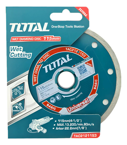 Disco Diamantado Corte Humedo 4 1/2 115mm Total Tac2121153