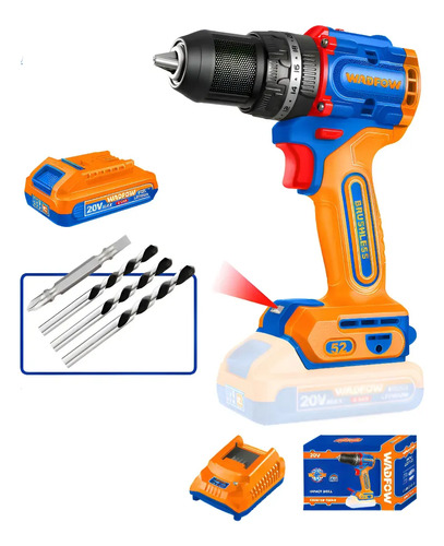 Taladro Atornillador Percutor 20v 52nm Bat Wcdp5282 Wadfow