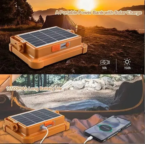 Foco Led Recargable Solar Y Usb 30w 700lm Plastico Maria - Imagen 3