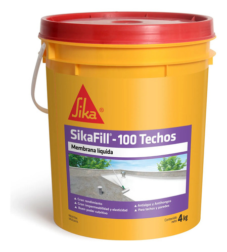 Membrana Líquida Sika Sikafill - 100 Techos 4kg - Imagen 5