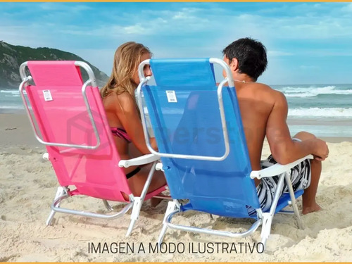 Reposera Aluminio Silla Posiciones Camping Playa Maria - Imagen 2