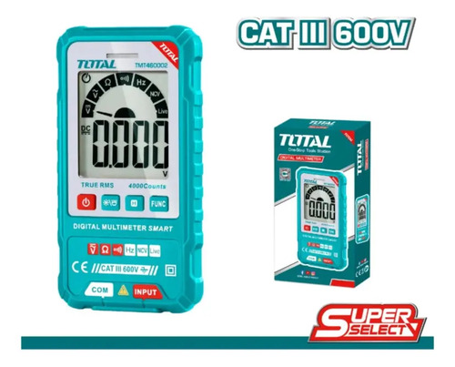 Tester Digital 600v Pantalla Lcd Total Tmt460002 - Imagen 3