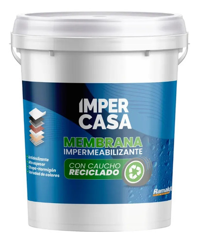 Membrana Liquida Con Goma De Caucho 20 Kg Impercasa Blanca