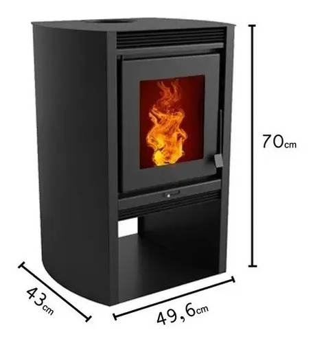Estufa Calefactor Leña 78m2 Kit Codos + Kit Caños Acero Inox - Imagen 4