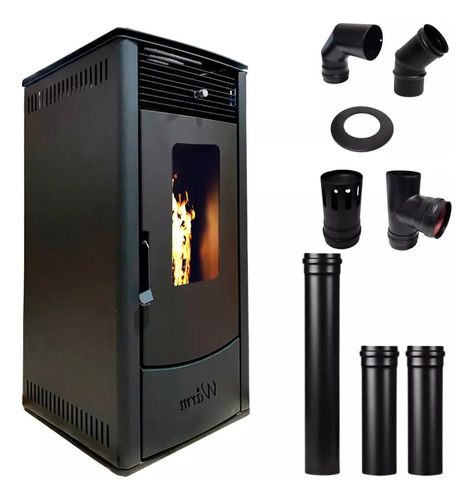 Calefactor Estufa A Pellet 10kw 110m2 Italy Envi Gratis +kit