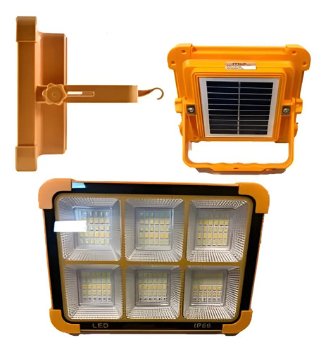 Foco Led Recargable Solar Y Usb 30w 700lm Plastico Maria