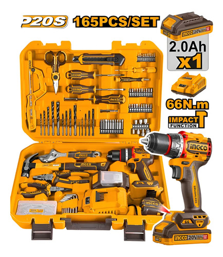 Kit Atornillador Percutor 20v (cidli20668) En Valija C/bat