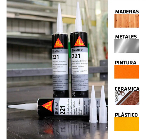 Adhesivo Sellador Poliuretano Sikaflex 221 - Cartucho 300ml - Imagen 5
