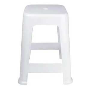 Banqueta Banco Plástica Mor Resistente Apilable Blanco