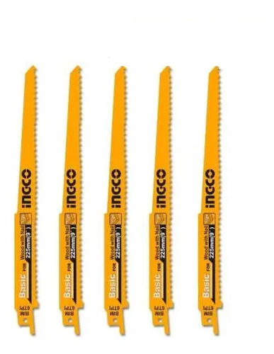 Set 5 Sierras Para Sierra Sable Largas 225 Mm Madera Ingco