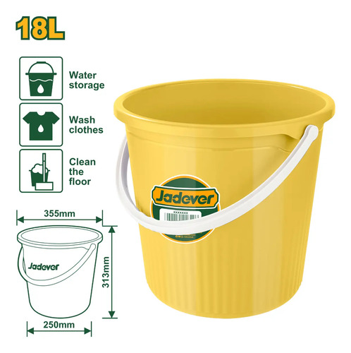 Jadever Balde Plastico 18l Jdbu1318 Maria - Imagen 2
