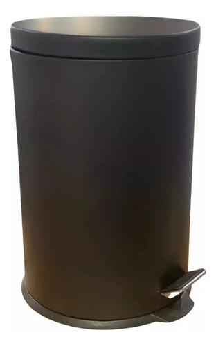 Papelera Acero Inox Negro Mate 30lts Alto 63cm Diametro 30cm