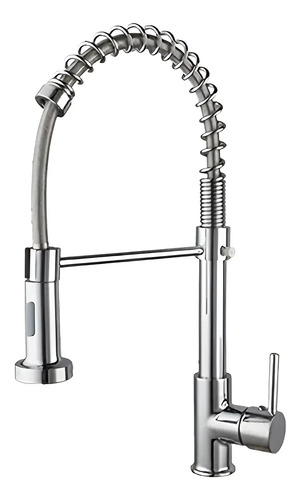 Grifo Canilla Monocomando 360º Cocina Baño Acero Inoxidable Acabado Cromado Color Plateado