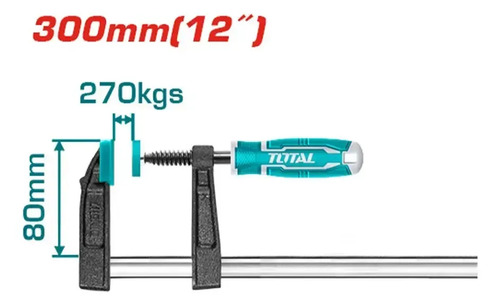 Prensa F Sargento Carpintero 80 X 300 Mm Total Tht1320801 - Imagen 4