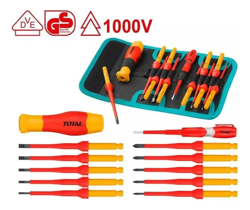 Set 12 Destornilladores Aislados 1000 V Total Electricista - Imagen 2