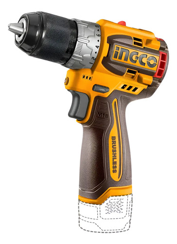 Atornillador Compact A Bat Cdli16682 Ingco Color Naranja