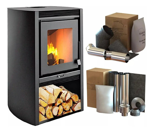 Estufa Calefactor Metavila 78m2 Kit Codos + Kit Caños A,inox