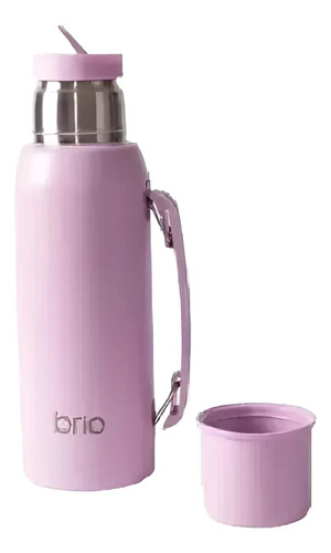 Termo 1 Litro Acero Inox Brio Con Tapón Cebador Color Lila - Imagen 2