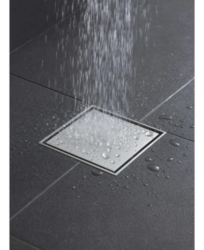 Rejilla Ciega O Para Revestir 10x10 Gris Satin Desagüe Baño - Imagen 4