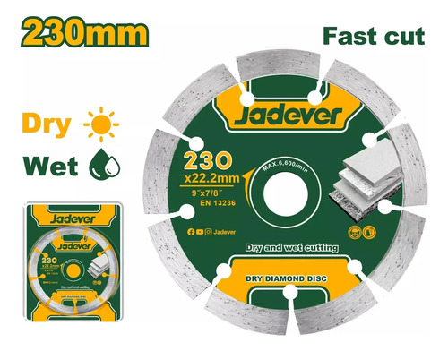 Disco De Widia Segmentado Jadever 230mm Jddc1k05 Maria - Imagen 2