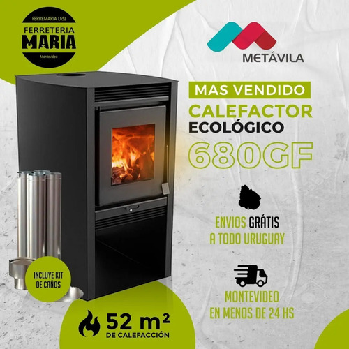 Calefactor Ecologico Doble Combustion + Kit - Imagen 2
