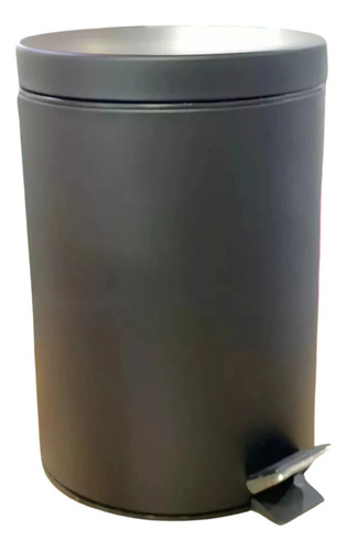 Papelera Acero Inox Negro Mate 12lts Alto 38cm Diámetro 24cm