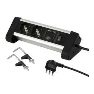 Alargue De Escritorio 2mts Electraline 2 Schuko +2usb +llave