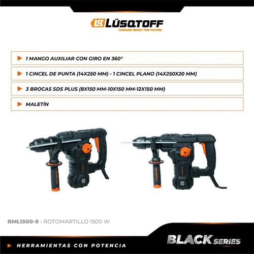 Rotomartillo Lusqtoff Rml1500-9 Percutor Sds Plus 1500w - Imagen 4