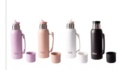 Termo 1 Litro Acero Inox Brio Con Tapón Cebador Color Lila