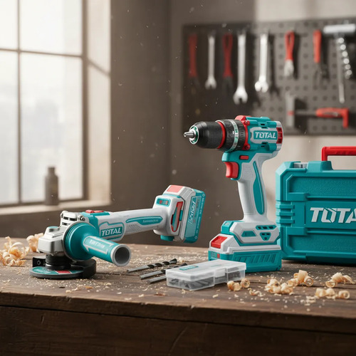 Kit Amoladora + Taladro De Impacto 20v Tckli2025 Total 6