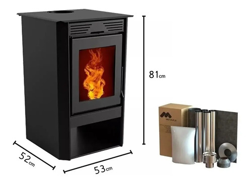 Calefactor Estufa Doble Combustion Metavila 800gf +kit Techo - Imagen 3