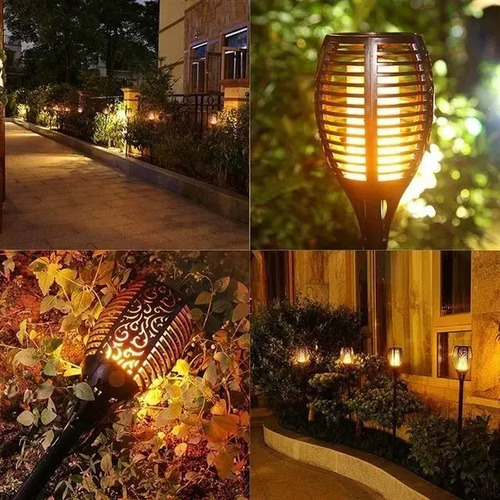 Antorcha Solar Led Llama Fuego Para Jardin Pack X 2 Unidades - Imagen 8