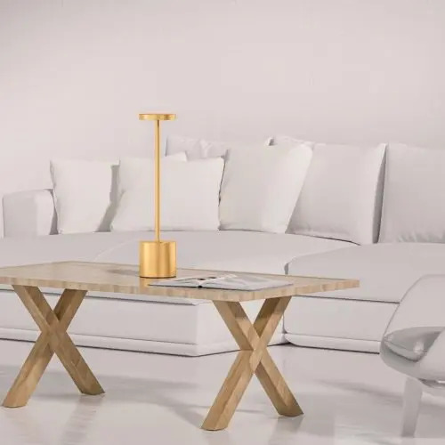 Lampara Portatil De Mesa Negra Recargable Dimerizable - Imagen 3