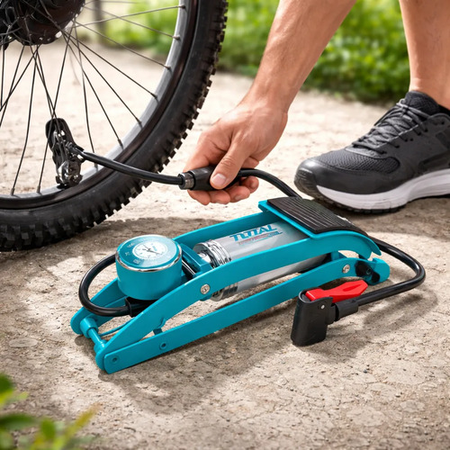 Inflador De Pie Con Pedal Total 150psi Con Manómetro, Auto M - Imagen 3