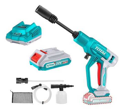Hidrolavadora Inalámbrica Total 20v, 24.8bar, 360psi - Caudal 2.8l/min - Sistema Autostop - Con Manguera 6 Metros Y... Turquesa