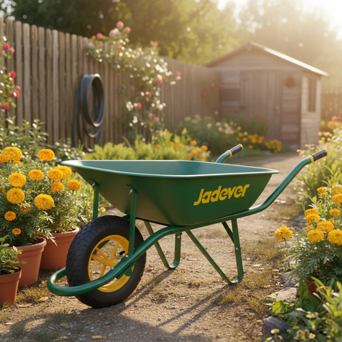Carretilla Carro 130kg Neumático Mango Suave Jadever Verde - Imagen 2