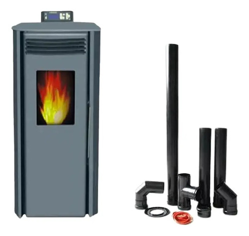 Calefactor A Pellet 4kw 40mt2 Sanring + Kit De Instalacion