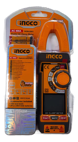 Pinza amperimétrica digital Ingco DCM62001 400A - Imagen 2
