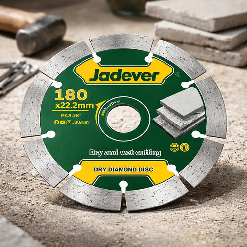Disco Diamantado Segmentado Seco 180mm 7 Jadever Color Verde Oscuro - Imagen 2