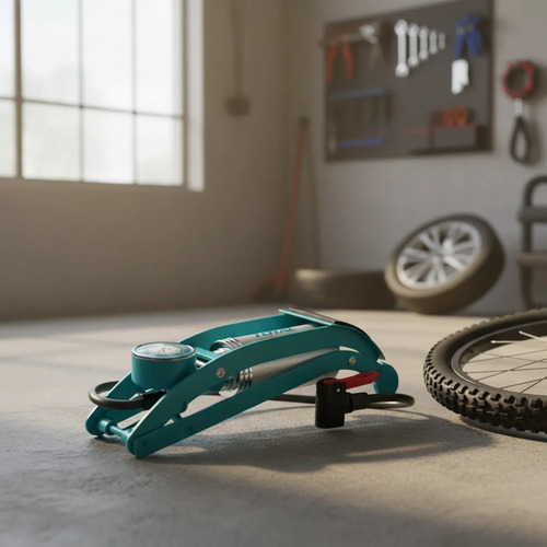 Inflador De Pie Con Pedal Total 150psi Con Manómetro, Auto M - Imagen 2